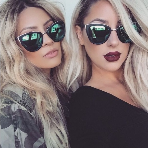 Cat Eye Sunglasses Smoke Black Sunnies - Picture 4 of 9